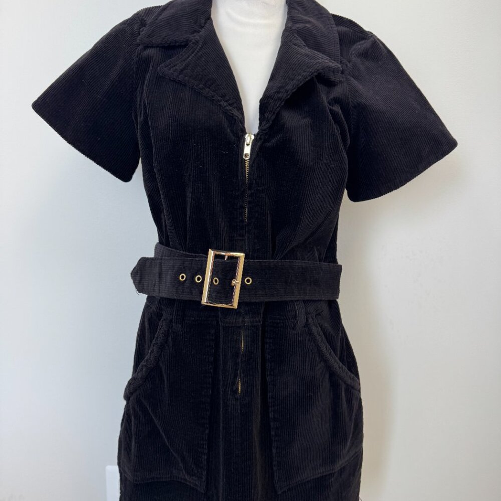 Show Me Your MuMu XL corduroy zip mini dress with belt - Picture 3 of 3